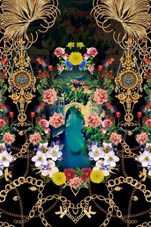 风景花卉印花华亿平台图片