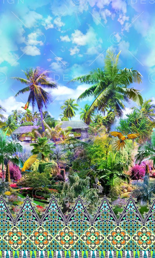 热带风印花华亿平台图片