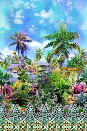 热带风印花华亿平台图片