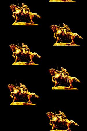 复古老人服文艺金属雕像立体感印花华亿平台图片