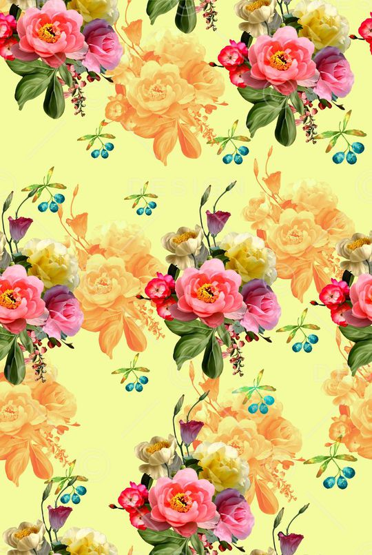 花卉印花华亿平台图片