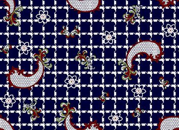 388435-时尚方格 腰果花