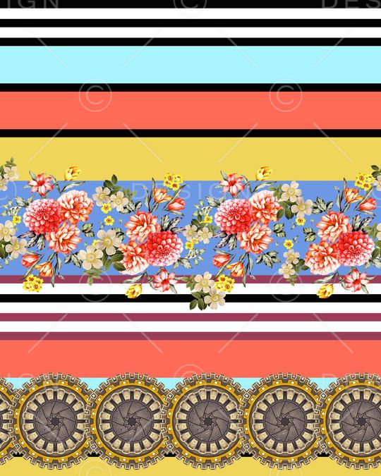 多彩条纹印花华亿平台图片