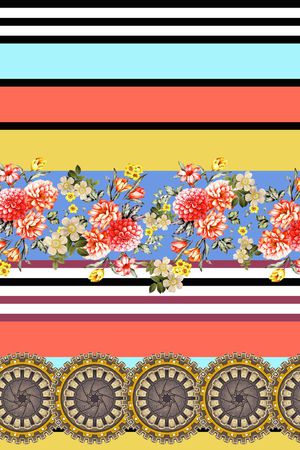 多彩条纹印花华亿平台图片