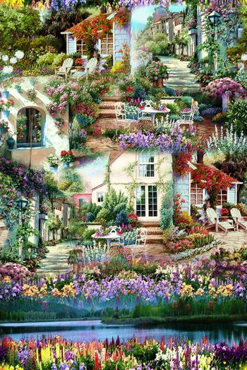 388539-欧式田野乡村花园田园别墅油画效果