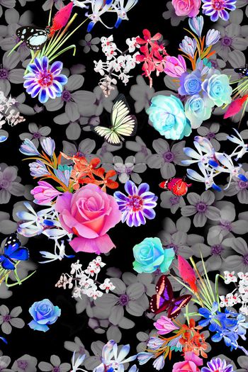 388558-多彩蝴蝶花卉组合