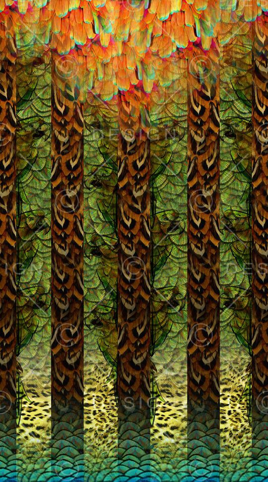 羽毛印花华亿平台图片