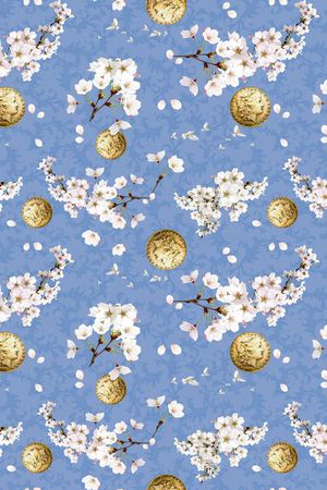 高贵樱花印花华亿平台图片