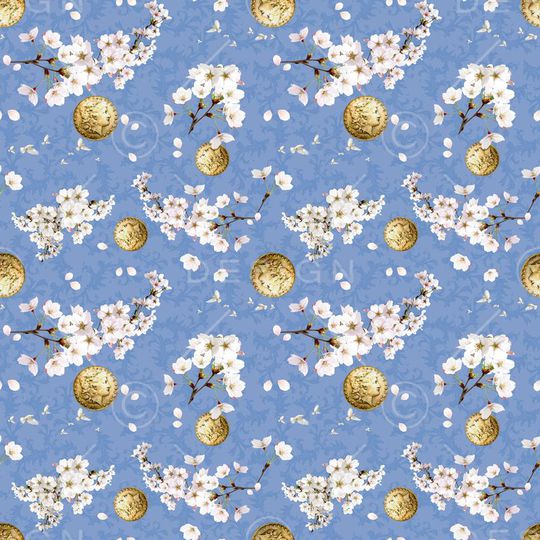 高贵樱花印花华亿平台图片