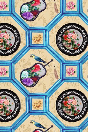 中国民族风印花华亿平台图片