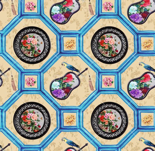 中国民族风印花华亿平台图片