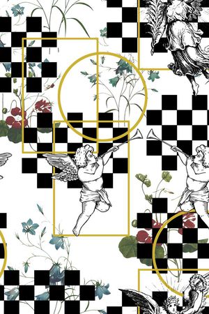 黑白印花华亿平台图片