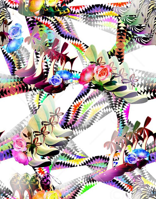 大牌油画几何印花华亿平台图片