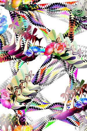 大牌油画几何印花华亿平台图片