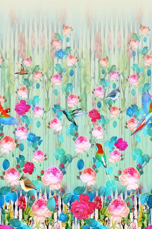 花卉印花华亿平台图片