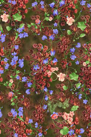 花卉印花华亿平台图片