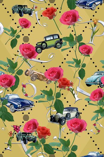 389133-复古，玫瑰，几何，老爷车
