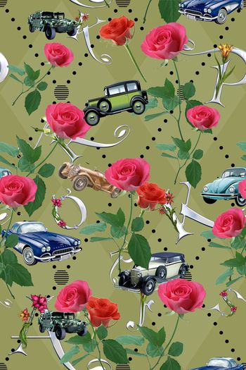 389134-复古，玫瑰，几何，老爷车
