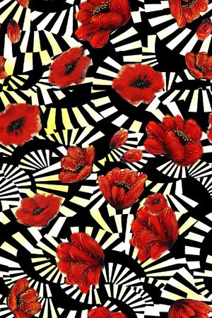 几何花卉印花华亿平台图片