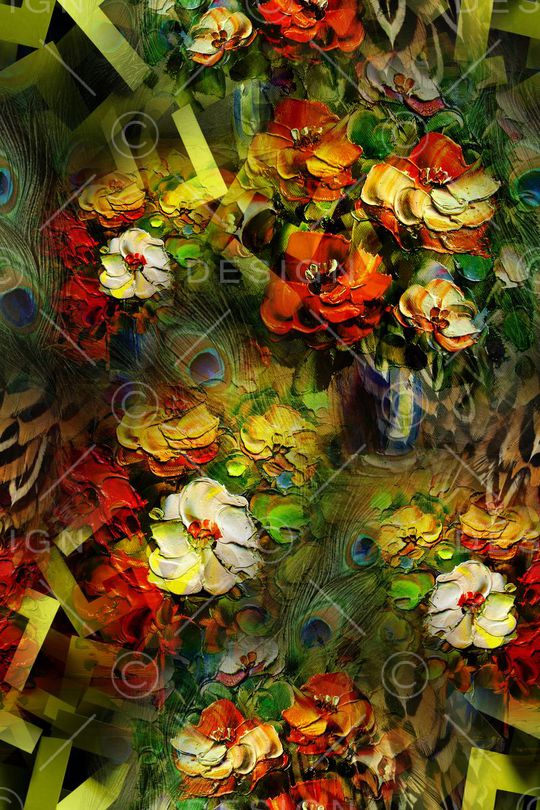 羽毛印花华亿平台图片