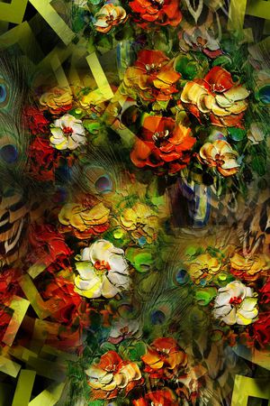 羽毛印花华亿平台图片