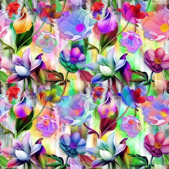 抽象花印花华亿平台图片