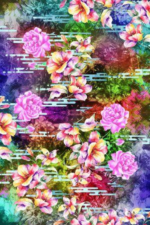 花卉印花华亿平台图片