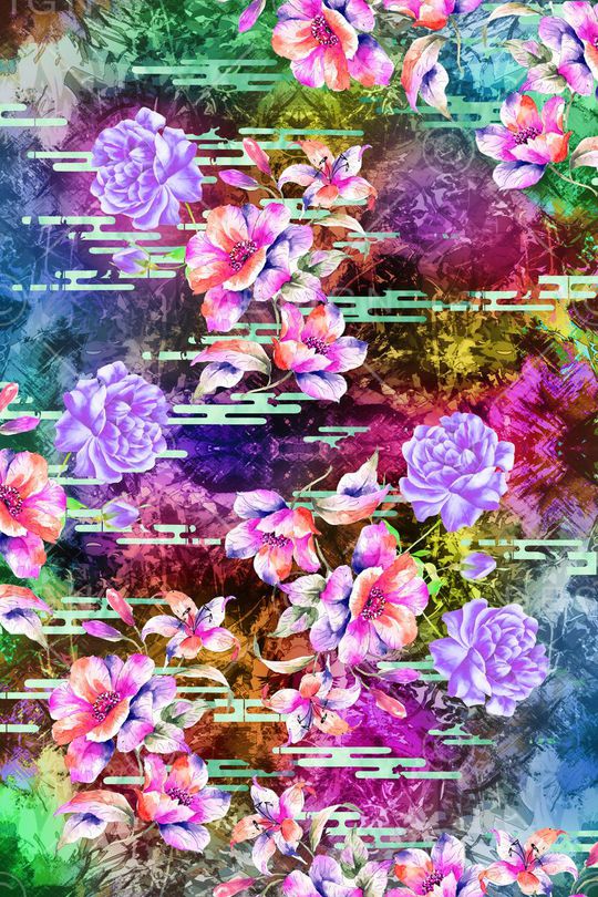 花卉印花华亿平台图片