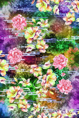 花卉印花华亿平台图片