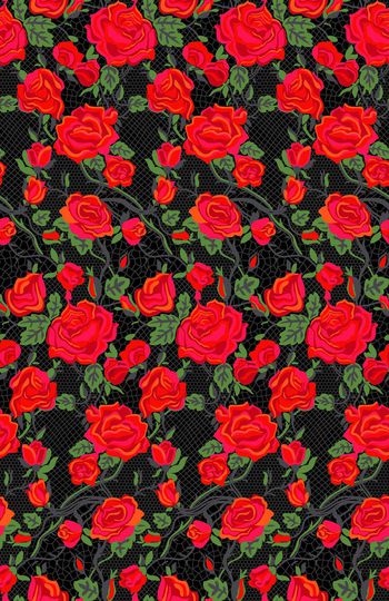 389584-满版玫瑰花蕾丝设计