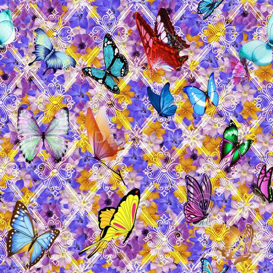 蝴蝶花印花华亿平台图片