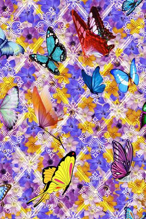 蝴蝶花印花华亿平台图片