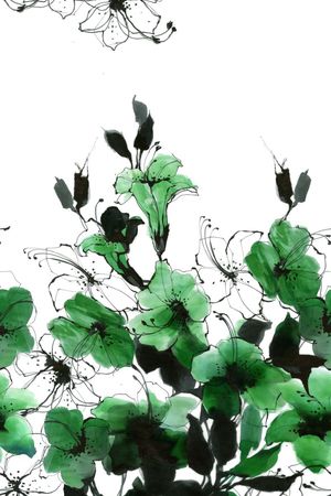 水墨印花华亿平台图片