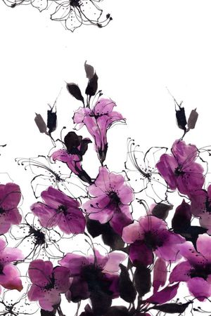 水墨印花华亿平台图片