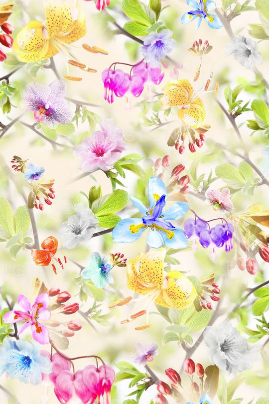 花卉印花华亿平台图片