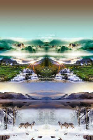 风景画印花华亿平台图片