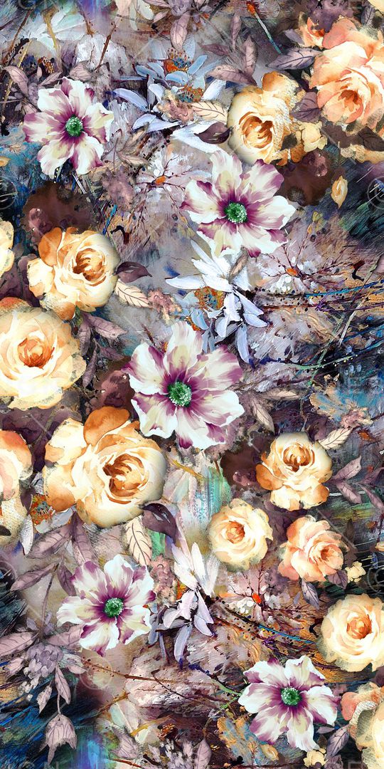 水墨花印花华亿平台图片