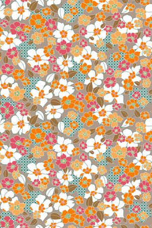 复古花卉印花华亿平台图片