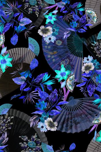 390128-怀旧，风情扇叶飞舞