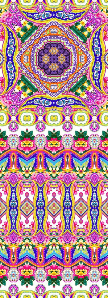 390206-民族风民族图案佩兹利腰果花连衣裙旗