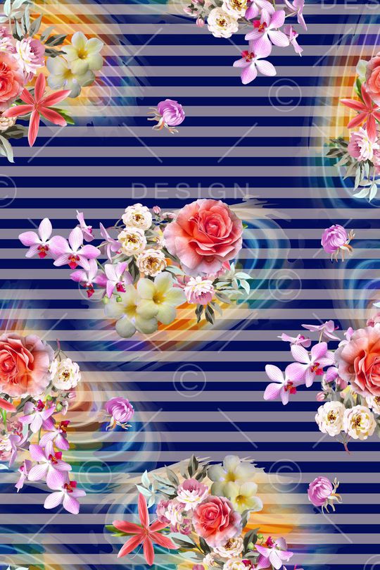 花卉印花华亿平台图片