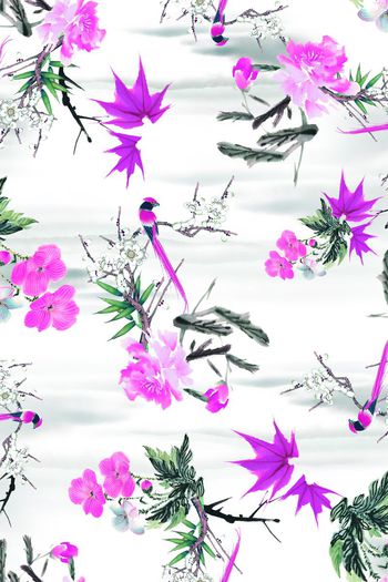 390444-清爽诗意水墨花卉