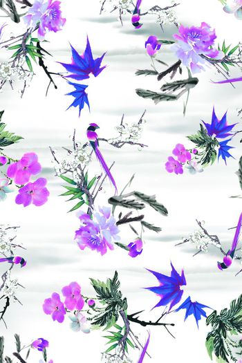 390445-清爽诗意水墨花卉