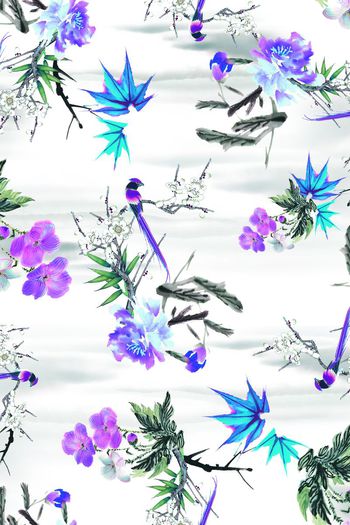 390448-清爽诗意水墨花卉