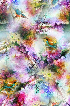 抽象组合印花华亿平台图片