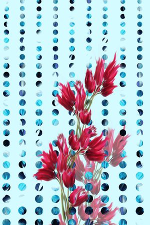 抽象花卉、波点印花华亿平台图片