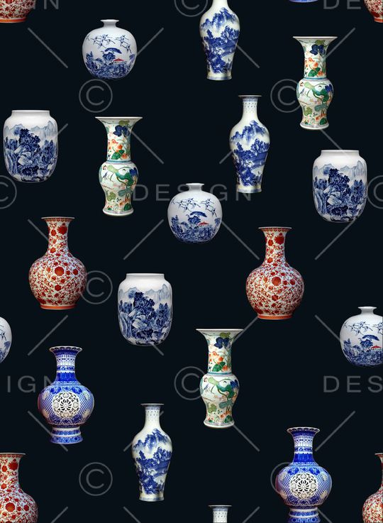 青花瓷器印花华亿平台图片