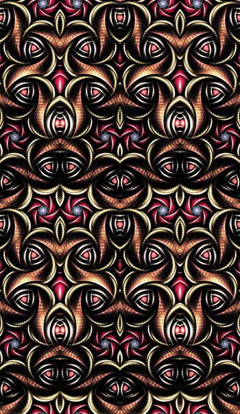 390624-抽象欧式复古金属质感花卉