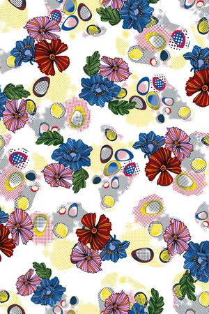 几何圆点印花华亿平台图片