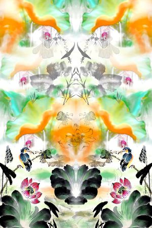 荷花印花华亿平台图片